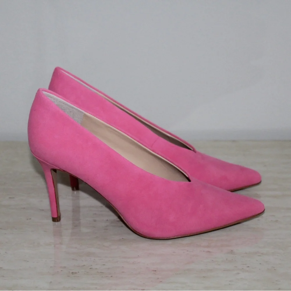 Vince Camuto Ankia Soft Pink Suede Pump Heels - Picture 4 of 16